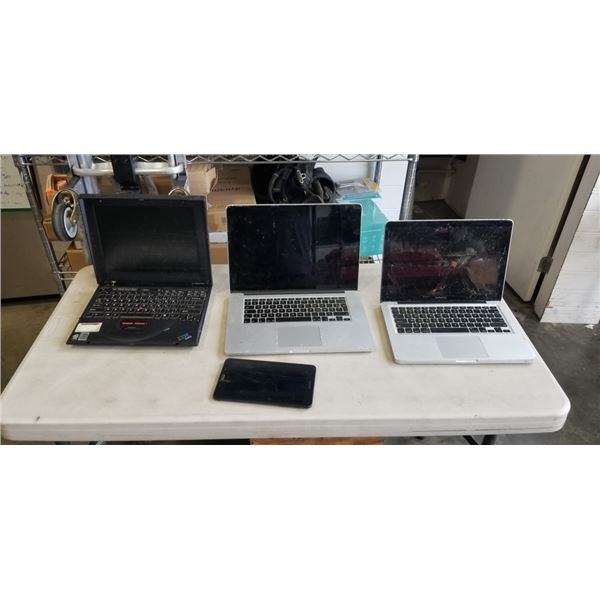 3 LAPTOPS AND A TABLET FOR PARTS