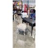 Image 1 : 2 DRAWER VANITY DESK WITH VINTAGE STYLE CARVED WOODEN DINING CHAIR WITH MEDALLION OVAL BACKREST