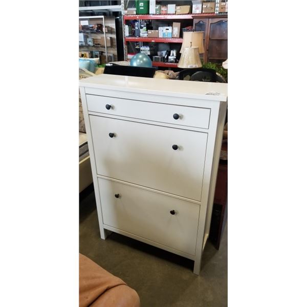 WHITE IKEA MALM 3 DRAWER SHOE CABINET