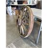Image 2 : ANTIQUE WOOD WAGON WHEEN. WHEELS ARE 36" DIAMETER