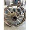 Image 4 : ANTIQUE WOOD WAGON WHEEN. WHEELS ARE 36" DIAMETER