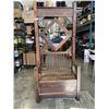 Image 1 : VINTAGE ENTRY BENCH W/ HOOKS, MIRROR, AND SEAT STORAGE