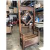 Image 2 : VINTAGE ENTRY BENCH W/ HOOKS, MIRROR, AND SEAT STORAGE