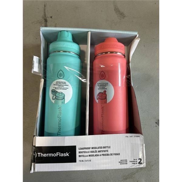 2 AS NEW THERMOFLASK WATERBOTTLES