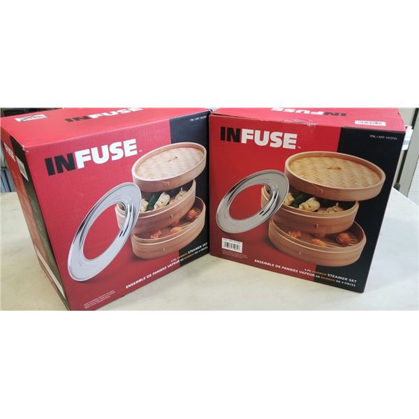 2 INFUSE 4 PC BAMBOO STEAMER SET
