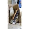 Image 2 : 2 BOXES OF WEDDING DECORATIVE ITEMS INCLUDING PLASTIC PADDED TABLE COVERS, CANDLES, DECORATIVE BELLS