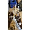 Image 4 : 2 BOXES OF WEDDING DECORATIVE ITEMS INCLUDING PLASTIC PADDED TABLE COVERS, CANDLES, DECORATIVE BELLS