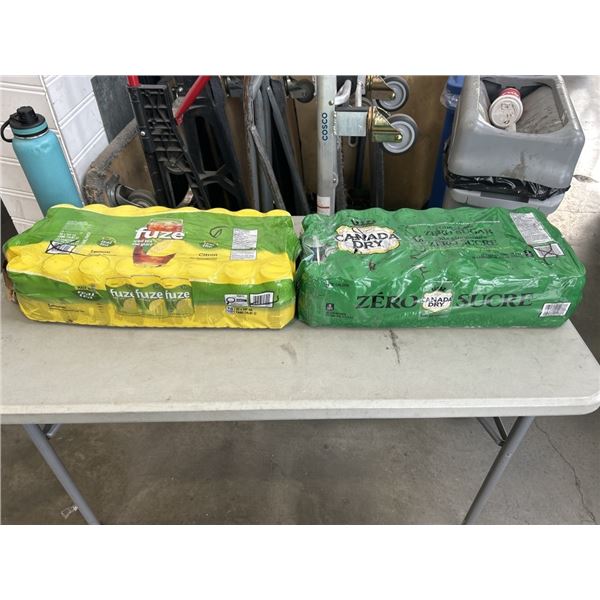 24 PACK FUZE ICED TEA AND 24 PACK CANADA DRY ZERO SUGAR. A FEW CANS MAY BE MISSING