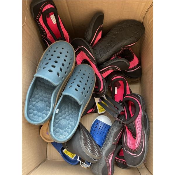 LOT OF NEW WATER SHOES AND CROCS KIDS SIZE 6-11