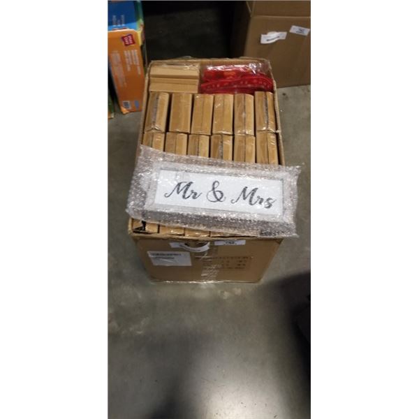 LOT OF RUSTIC MR & MRS SIGNS