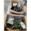 Image 1 : 2 BOXES OF WEDDING AND TABLE DECOR, INCLUDING WOODEN BOXES, VASES AND MORE