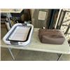 Image 1 : SAMMART COLLAPSIBLE PLASTIC LAUNDRY BASKET AND BROWN LOLE BAG