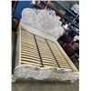 Image 2 : KINGSIZE TUFTED AND PADDED BEDFRAME, ORNATELY CARVED