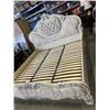Image 3 : KINGSIZE TUFTED AND PADDED BEDFRAME, ORNATELY CARVED