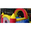 Image 3 : LARGE INFLATABLE BOUNCEY HOUSE WITH SLIDE, CLIMBING WALL, CARRY BAG, PATCH KIT AND PUMP, WORKING NO 