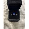 Image 2 : NEW PLATINUM PLATED 1.5CT CUSHION CUT LAB-CREATED BLUE SAPPHIRE CHANEL RING, SIZE 7