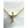 Image 1 : GOLD PLATED STERLING SILVER CZ CROSS NECKLACE, RETAIL $200.00.