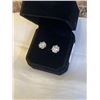 Image 2 : NEW S925 2.0CT EACH SIMULATED DIAMOND (CZ) STUD EARRINGS, MOUNTED IN 925 STERLING SILVER W/ WHITE GO