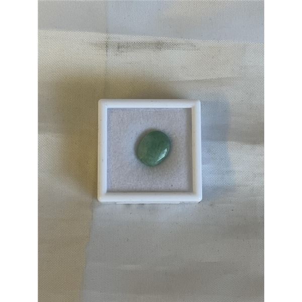 9.8CT NATURAL EMERALD GEMSTONE, UNTREATED OVAL CUT - RETAIL $2740