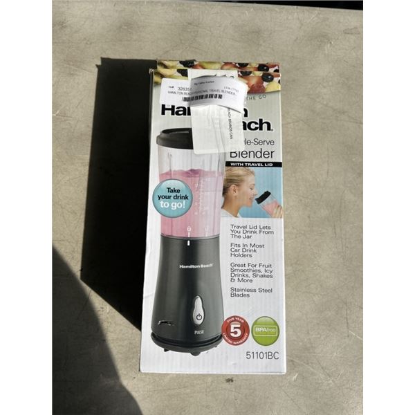 HAMILTON BEACH PERSONAL TRAVEL BLENDER - TESTED WORKING