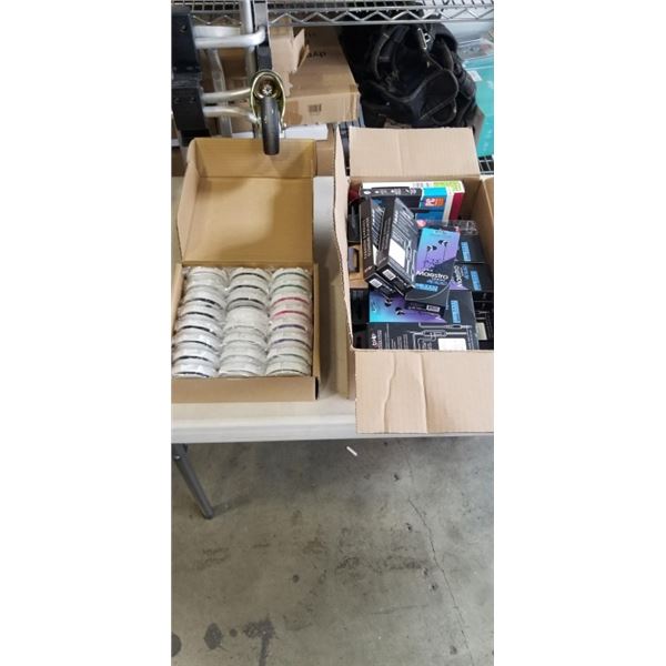 TRAY OF NEW EARBUDS INCLUDING BHIP MAESTRO SERIES BIG BASS AND BOX OF NEW EARBUDS