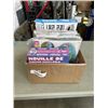 Image 1 : TRAY OF POOL INFLATABLES INCLUDING BIG MOUTH GIANT ISLAND POOL FLOAT, INFLATABLE POOL NOOBLE SWORDS,