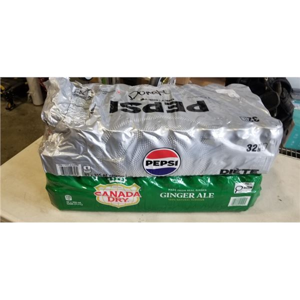 24 PACK DIET PEPSI AND 24 PACK CANADA DRY GINGER ALE. A FEW CANS MAY BE MISSING
