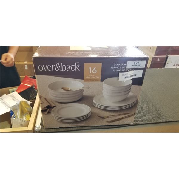 AS NEW OVER AND BACK 16PC DINNERWARE SET IN IVORY