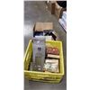 Image 1 : MILK CRATE OF CANDLES, AND BOX OF CANDLE HOLDERS
