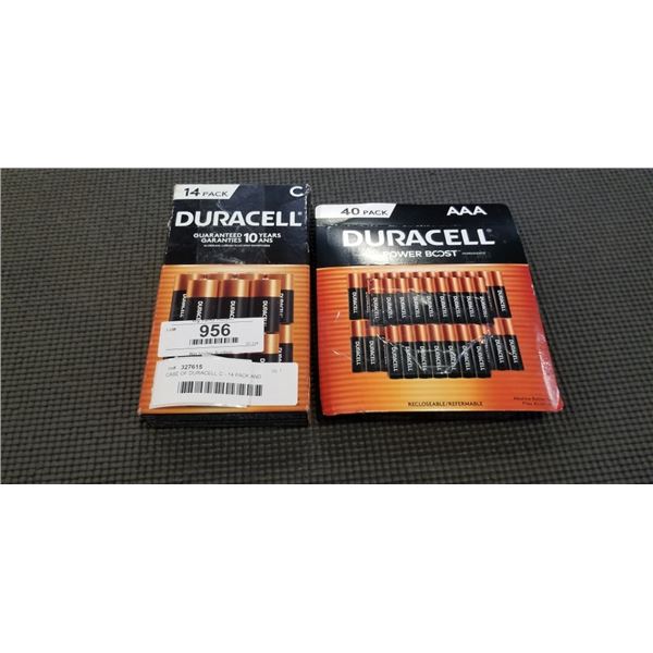 CASE OF DURACELL C - 14 PACK AND DURACELL AAA- 40 PACK, SOME MAY BE MISSING