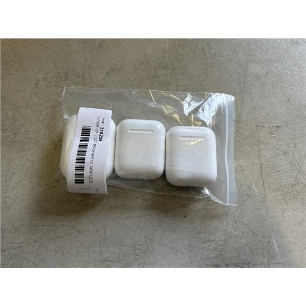 3 PAIR OF LOST PROPERTY AIRPODS UNKOWN CONDITION