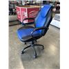 Image 3 : BLACK & BLUE FAUX LEATHER ERGONOMIC GAMING/OFFICE CHAIR. RETAIL $39.97
