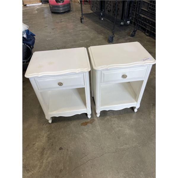 PAIR OF FRENCH PROVINCIAL SINGLE  DRAWER NIGHT STANDS