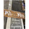Image 3 : WALL DECORATIONS INCLUDING MR & MRS SIGN, WELCOME SIGNS ETC