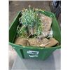 Image 1 : TOTE FULL OF WINE CORKS, BURLAP AND CUSTOM MADE CORK TABLE DECOR