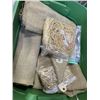 Image 3 : TOTE FULL OF WINE CORKS, BURLAP AND CUSTOM MADE CORK TABLE DECOR