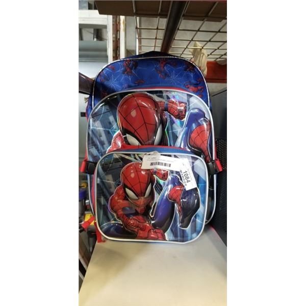 SPIDERMAN BACK P[ACK AND LUNCH KIT AND 4 AS NEW WATER BOTTLES, THERMOFLASK AND KAMBUKKA