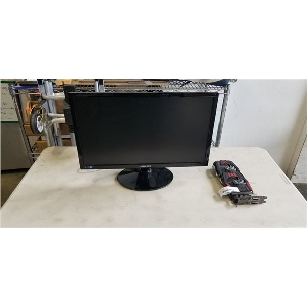 SAMSUNG LED MONITOR 23 INCH, WORKING AND ASUS R9270X, UNTESTED