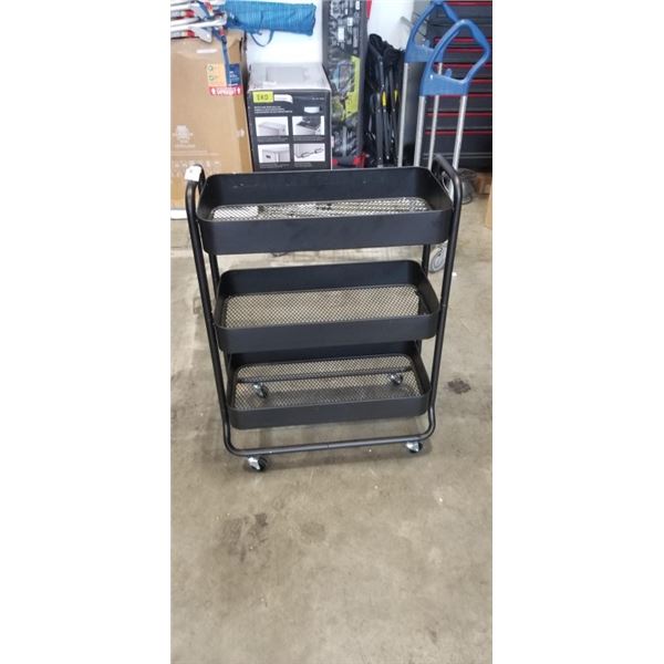 BLACK ROLLING 3 TIER CART