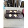 Image 2 : SPINNING WOOD LAZY SUSAN WITH LID AND 2 NEW BAMBOO LOOK CANDLES