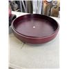 Image 5 : SPINNING WOOD LAZY SUSAN WITH LID AND 2 NEW BAMBOO LOOK CANDLES