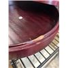 Image 6 : SPINNING WOOD LAZY SUSAN WITH LID AND 2 NEW BAMBOO LOOK CANDLES
