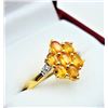 Image 2 : GOLD PLATED STERLING SILVER NATURAL ORANGE SAPPHIRE WITH WHITE SAPPHIRE RING, SIZE 7, W/A $750.00. S