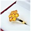 Image 3 : GOLD PLATED STERLING SILVER NATURAL ORANGE SAPPHIRE WITH WHITE SAPPHIRE RING, SIZE 7, W/A $750.00. S
