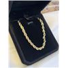 Image 2 : NEW 14K GOLD PLATED 4.0MM TWISTED ROPE NECKLACE, 23.5" LONG