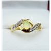 Image 1 : GOLD PLATED STERLING SILVER NATURAL OPAL WITH NATURAL WHITE SAPPHIRE RING, SIZE 7, W/A $750.00. OPAL