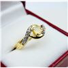 Image 2 : GOLD PLATED STERLING SILVER NATURAL OPAL WITH NATURAL WHITE SAPPHIRE RING, SIZE 7, W/A $750.00. OPAL