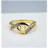 Image 3 : GOLD PLATED STERLING SILVER NATURAL OPAL WITH NATURAL WHITE SAPPHIRE RING, SIZE 7, W/A $750.00. OPAL