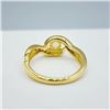 Image 4 : GOLD PLATED STERLING SILVER NATURAL OPAL WITH NATURAL WHITE SAPPHIRE RING, SIZE 7, W/A $750.00. OPAL