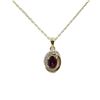 Image 1 : GOLD PLATED STERLING SILVER NATURAL GARNET PENDANT WITH BRASS GOLD PLATED CHAIN, W/A $550.00. GARNET